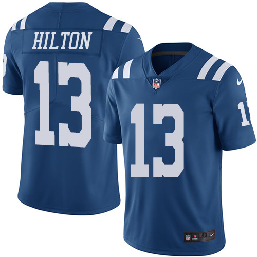 Men's Elite T.Y. Hilton Nike Jersey Royal Blue - #13 Rush NFL Indianapolis Colts